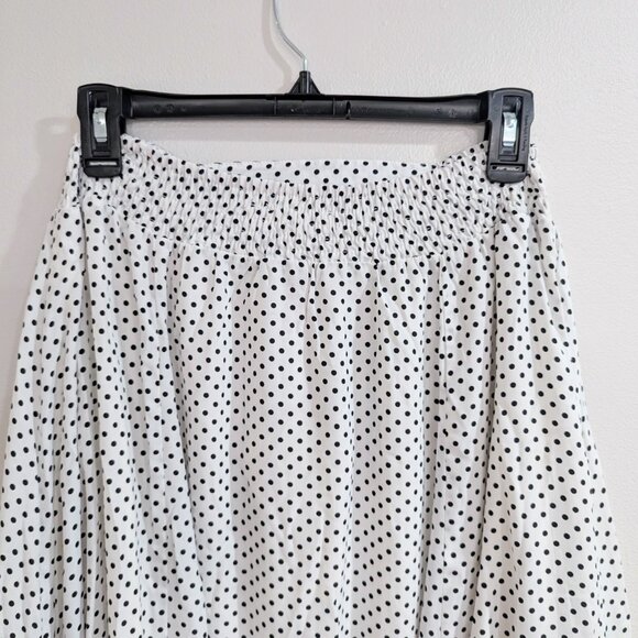 UMGEE Nwt Flowy Ruffle Polka Dot Skirt Set M White Black Full Skirt Western - Picture 10 of 12